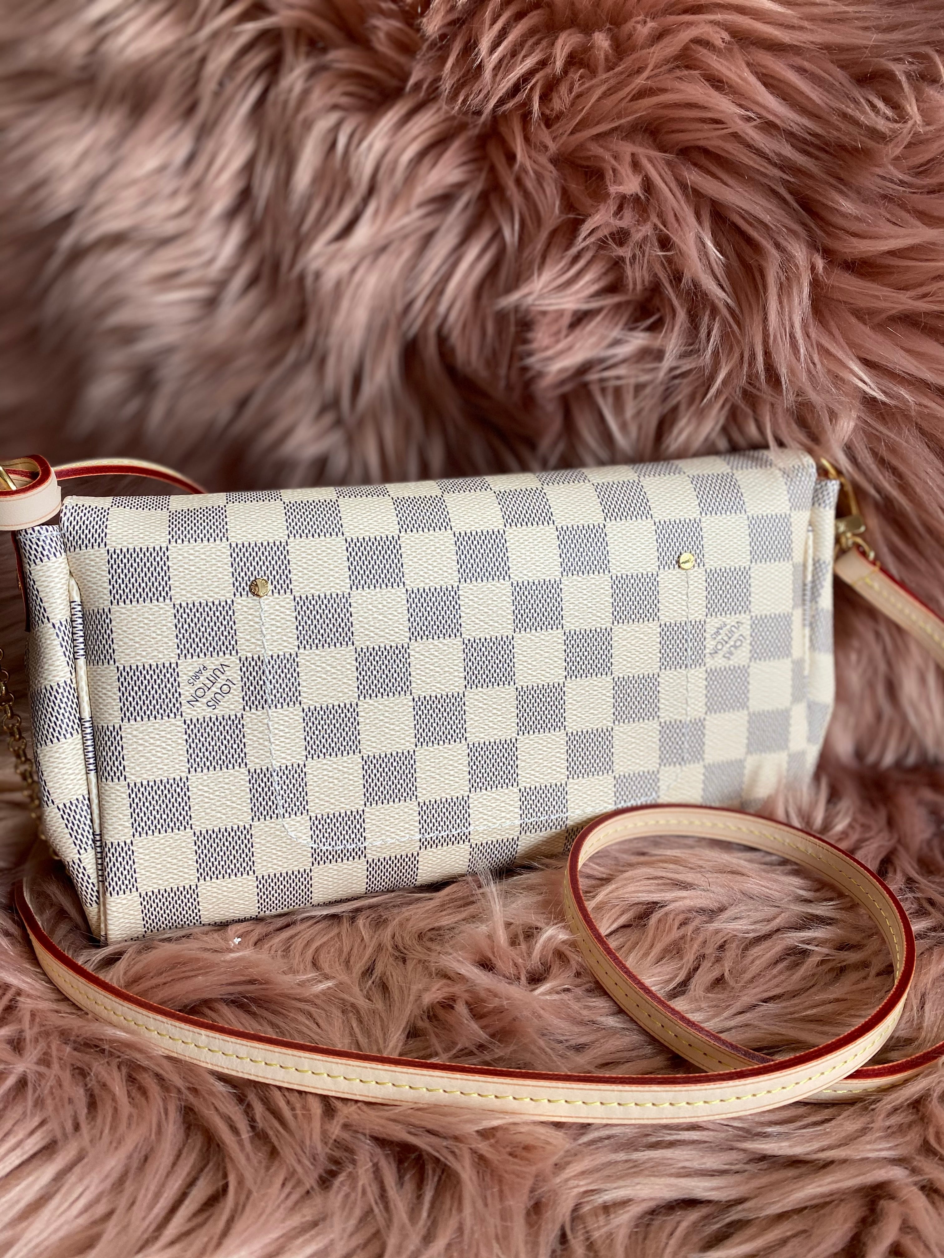 TOP Louis Vuitton LV  Favorite Bag MM 24x15.5x4.5cm- Damier Azur