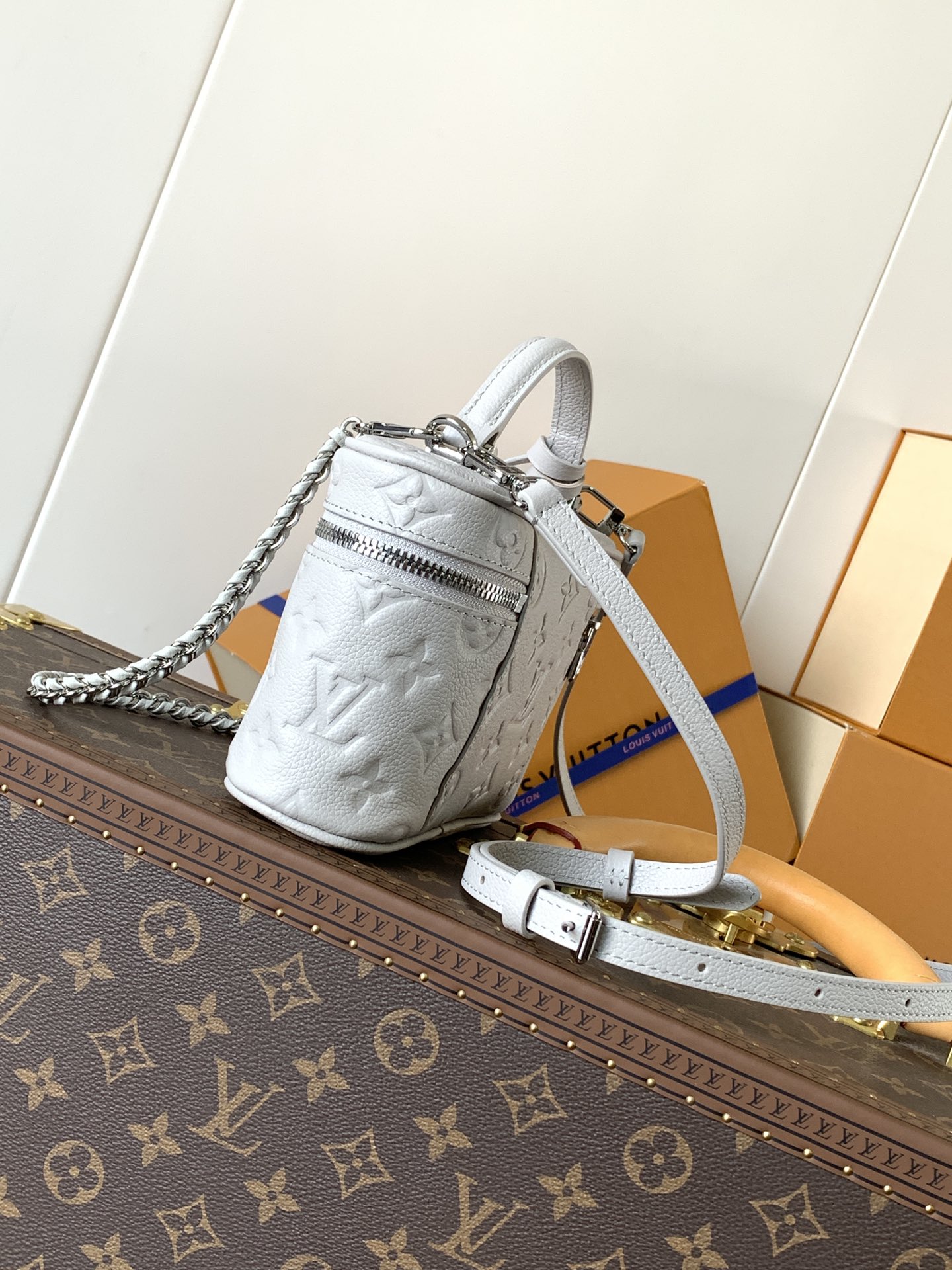 TOP Louis Vuitton LV  Vanity Chain Pouch 11.5 x 6.5 x 19 cm - Grey