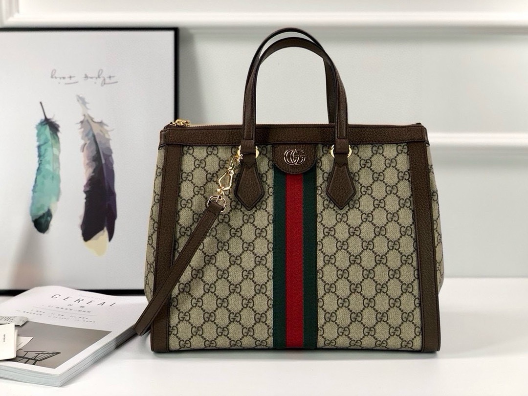 TOP GUCCI Ophidia Series Portable Tote Bags - 24x20x10cm/33x27.5x14.5cm - GHW