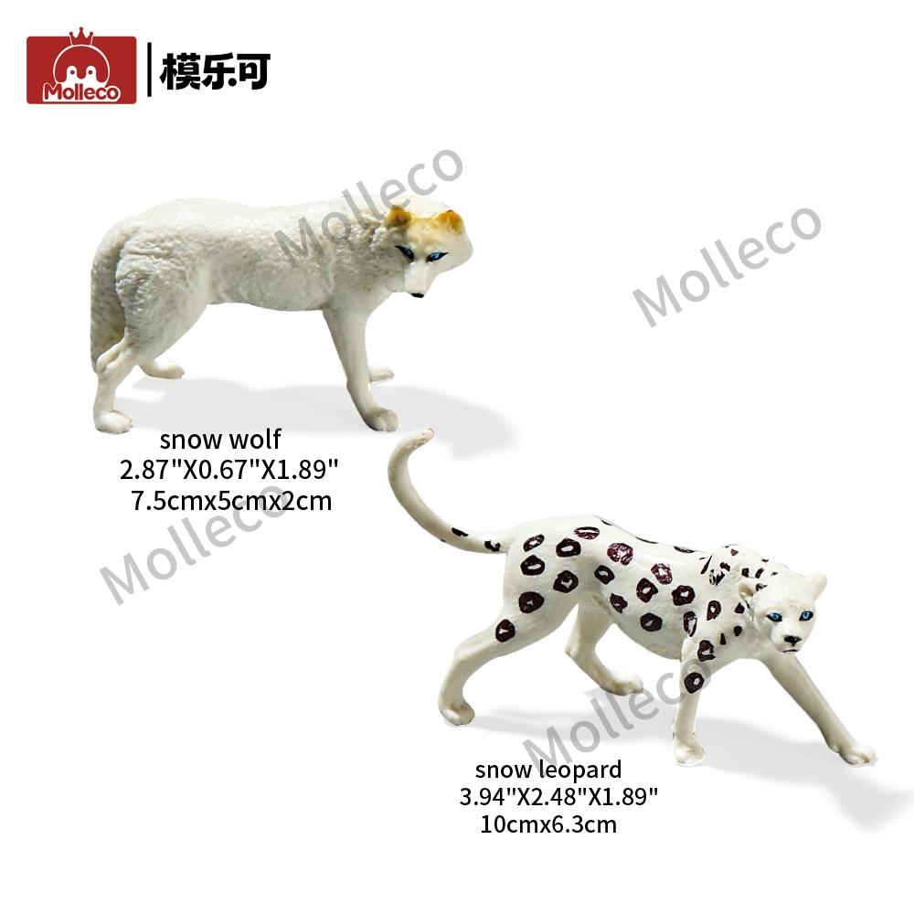 Molleco Animal Figure Toys for Kids and Children white tiger+white lion CP002-3-4