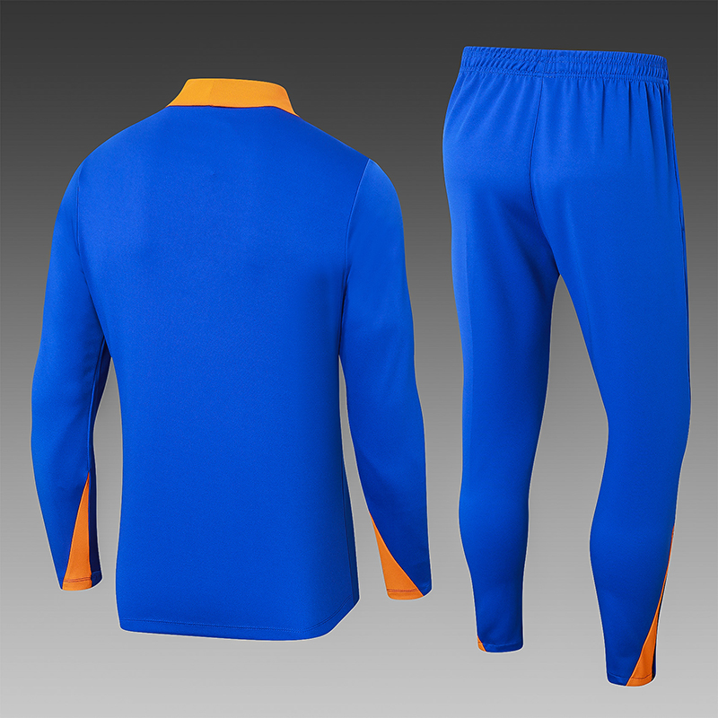 2024-25 Netherlands Football Half Pull Training Suit Blue