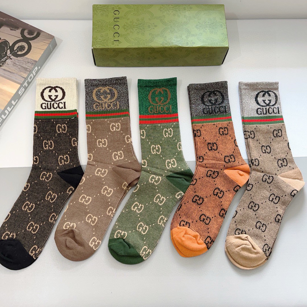 TOP GUCCI Socks - 5 Pieces as a Set