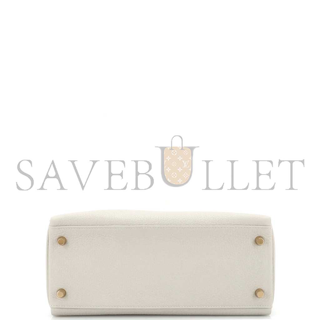 HERMÈS KELLY 28 HANDBAG MUSHROOM TOGO WITH GOLD HARDWARE (28*22*10cm)