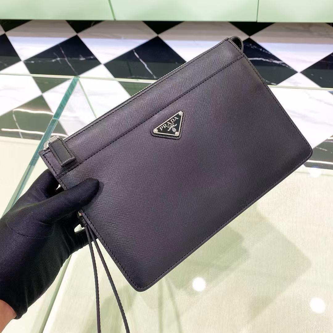 TOP PRADA Leather Handbag 25×27cm- Black