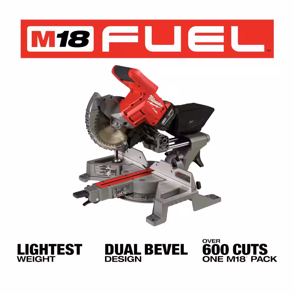 M18 FUEL 18V Lithium-Ion Brushless Cordless 7-1/4 in. Dual Bevel Sliding Compound Miter Saw (Tool-Only)