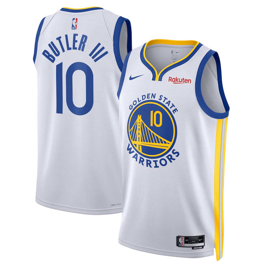 Jimmy Butler III White Golden State Warriors Badged Swingman Jersey - white