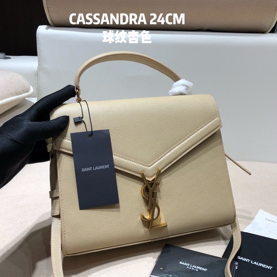 TOP Yves Saint Laurent YSL Cassandra Top Handle Bag - GHW