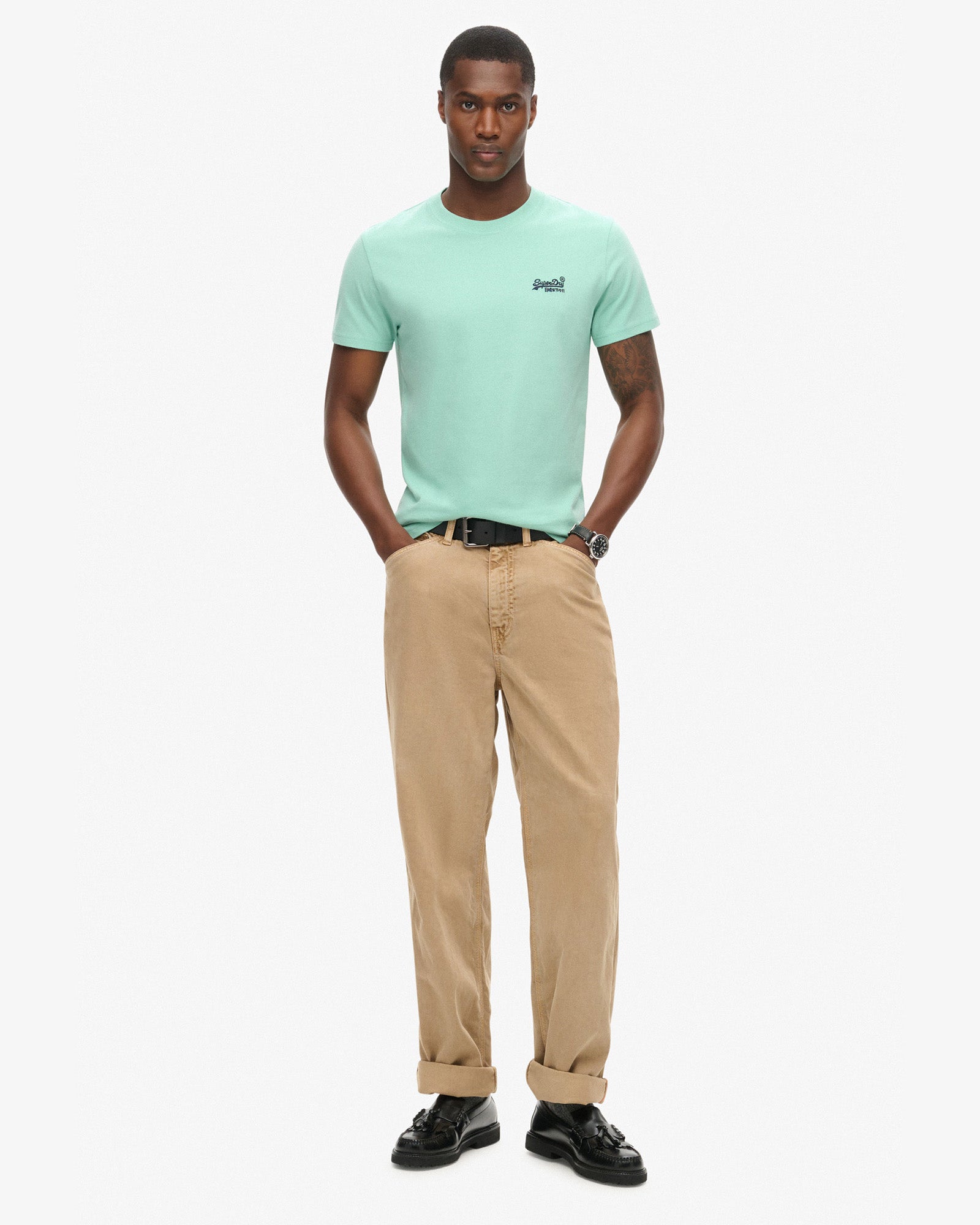 Essential Logo Embroidered Tee | Spearmint Light Green