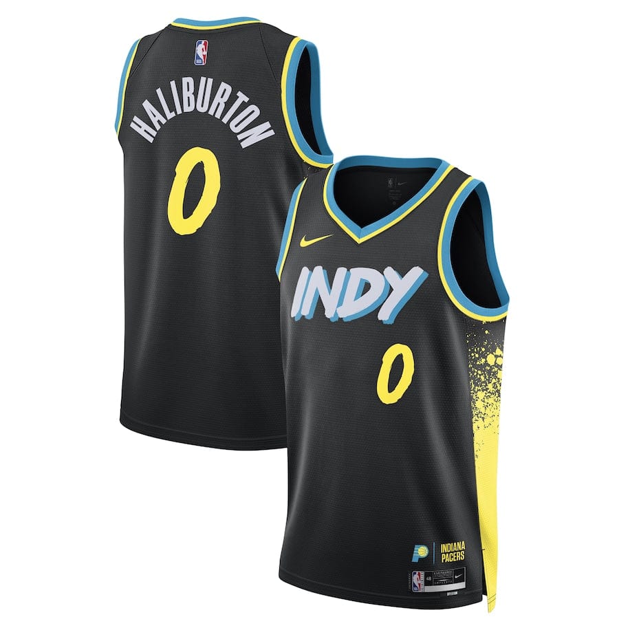 Tyrese Haliburton Indiana Pacers2023-2024 season   Jersey - Black - City Edition