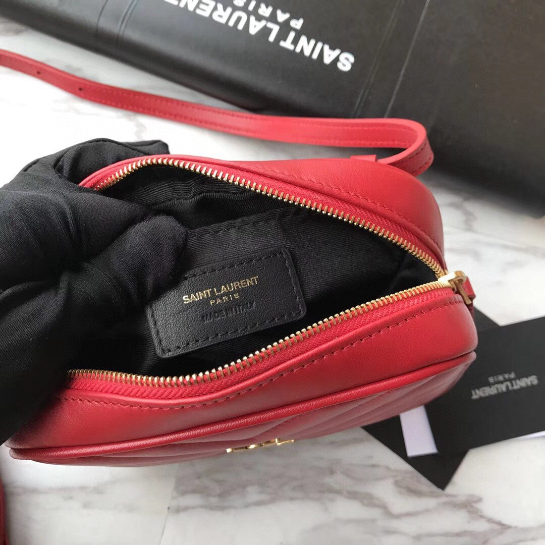 TOP Yves Saint Laurent YSL Loulou Belt Bag - Red