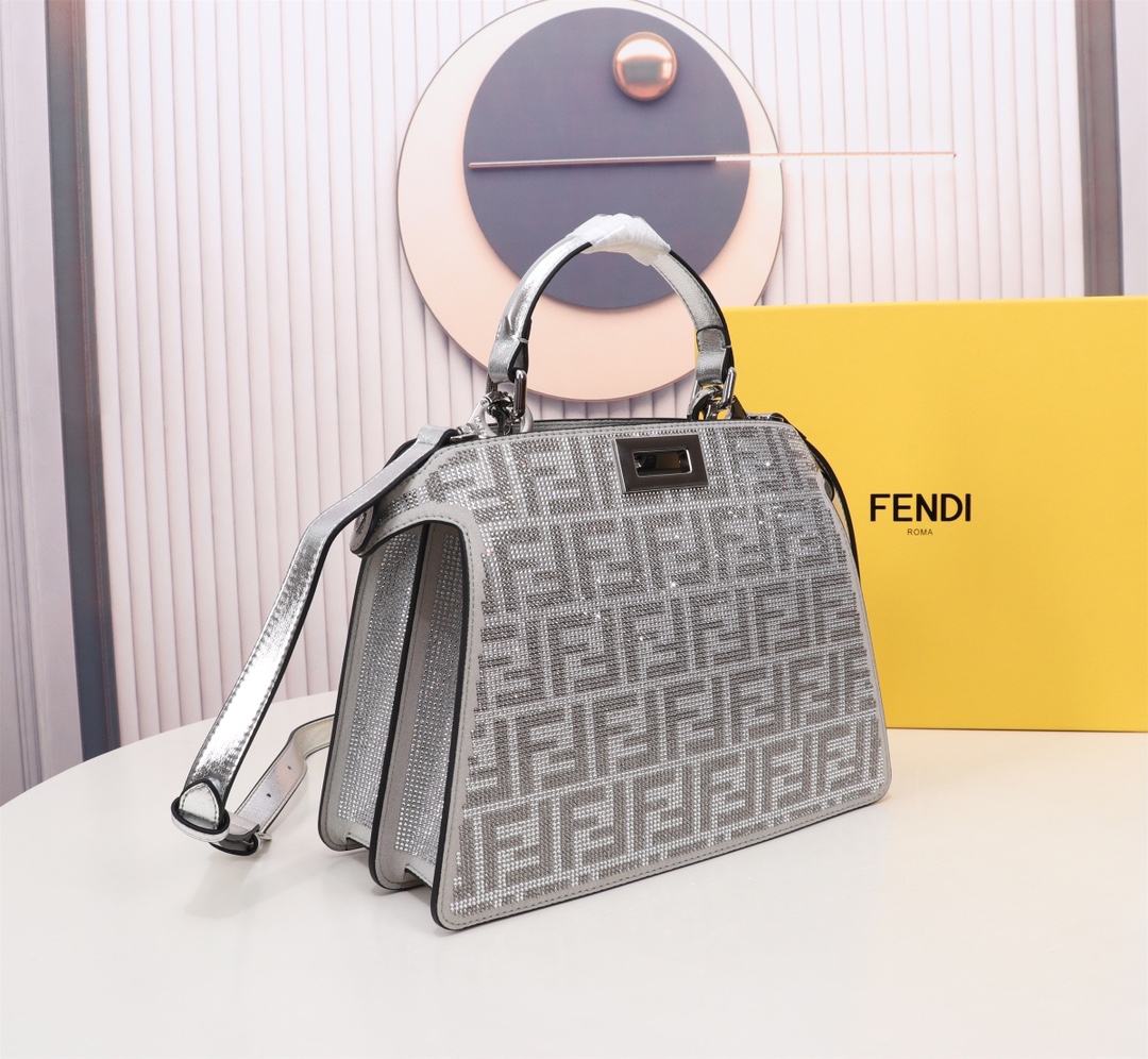 TOPFENDI Double FF Full Drill Peekaboo Bag 27×21×9.5CM - SHW