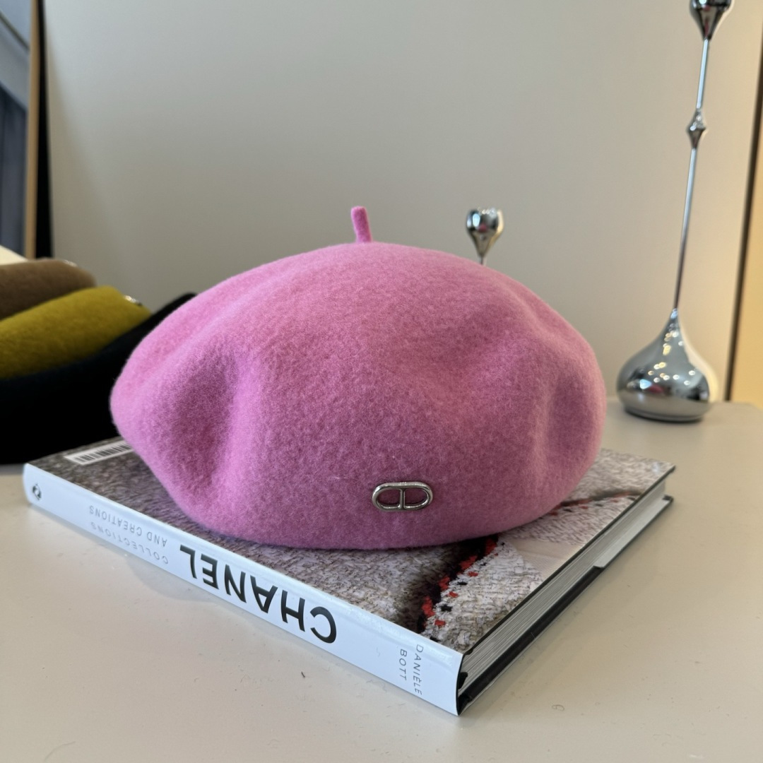 TOP HERMES Beret Hat - Pink
