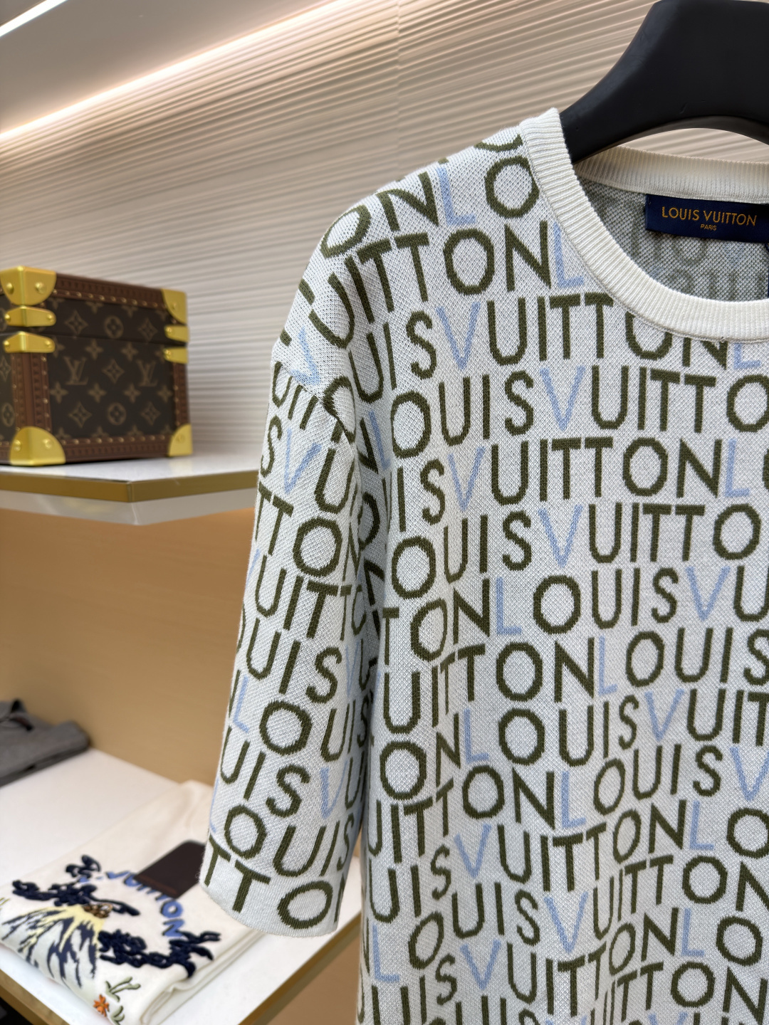 LOUIS VUITTON 满印字母毛织短袖