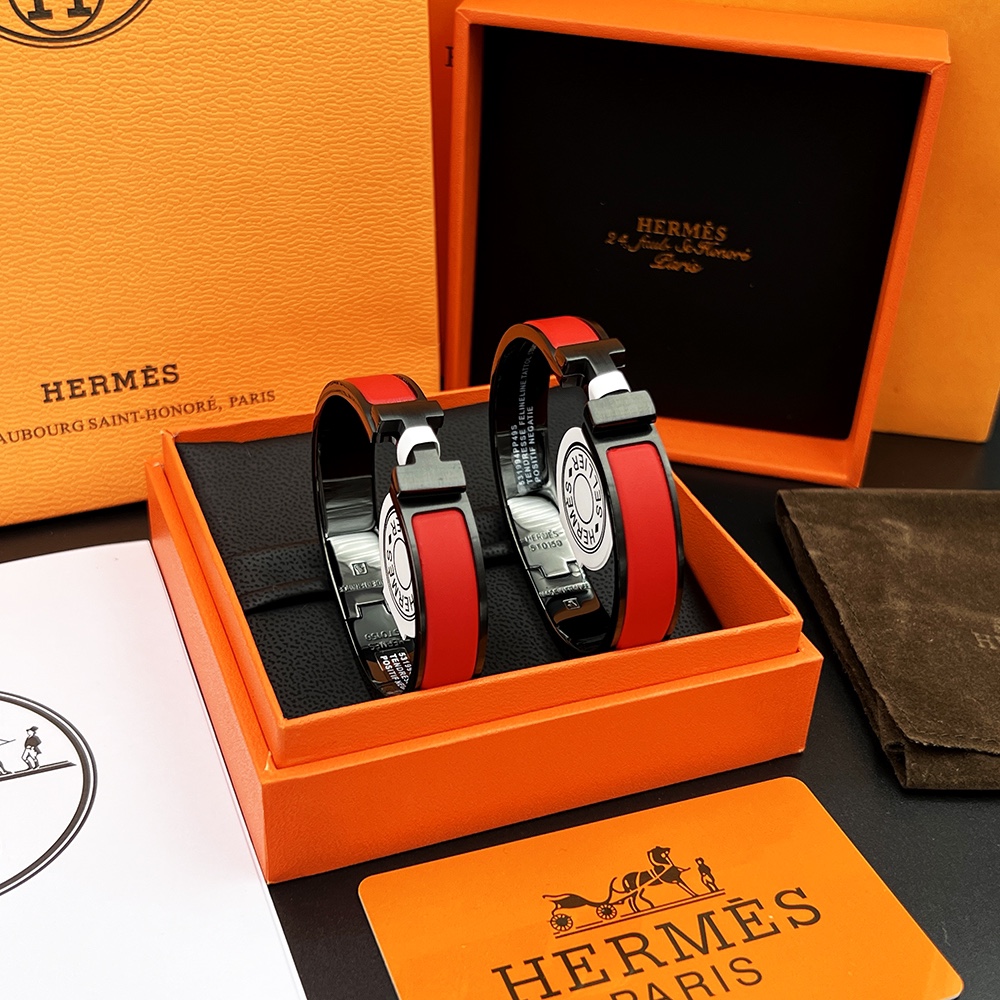 TOP HERMES H Logo Bracelet - 11 Colors