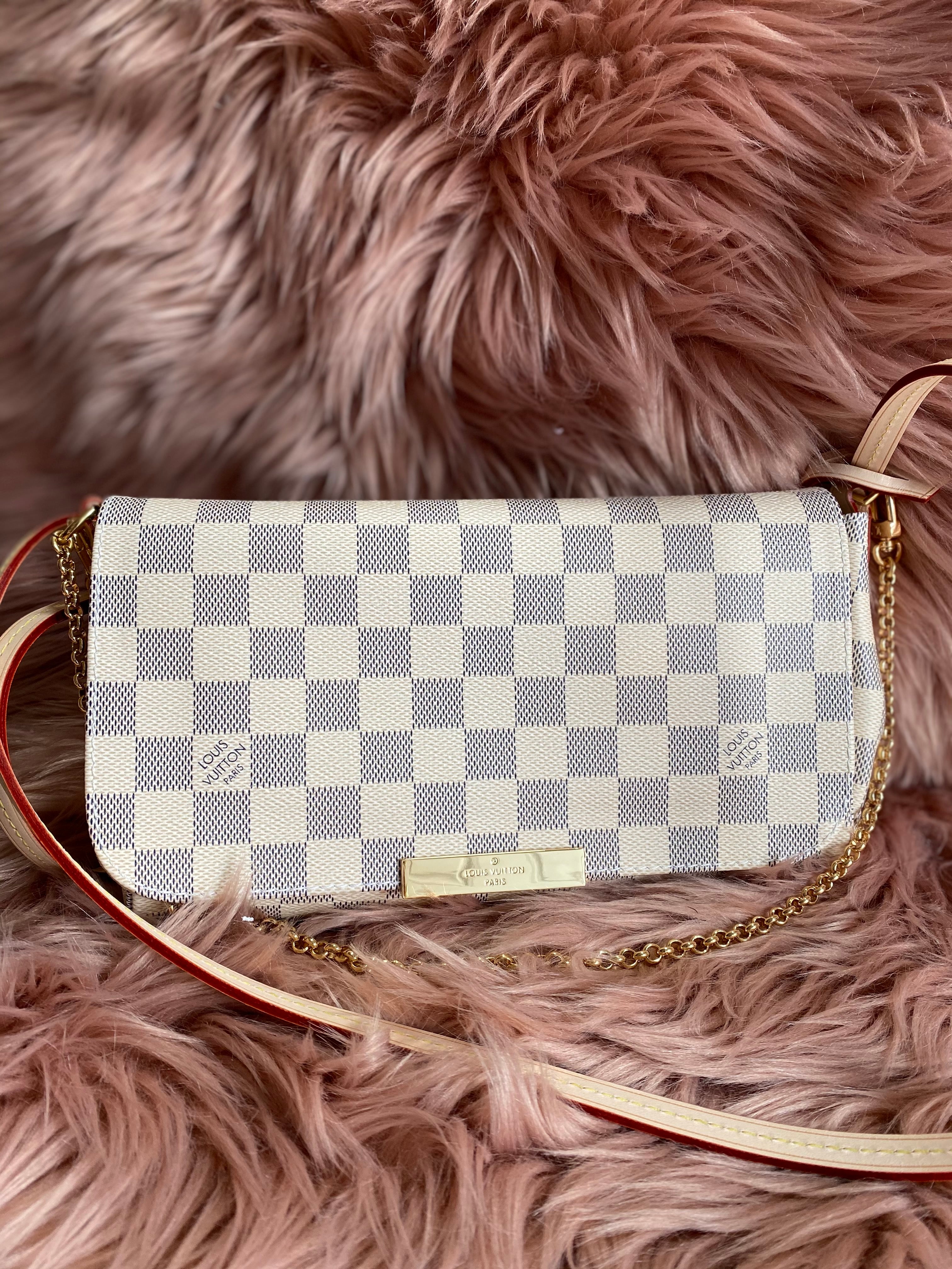 TOP Louis Vuitton LV  Favorite Bag MM 24x15.5x4.5cm- Damier Azur