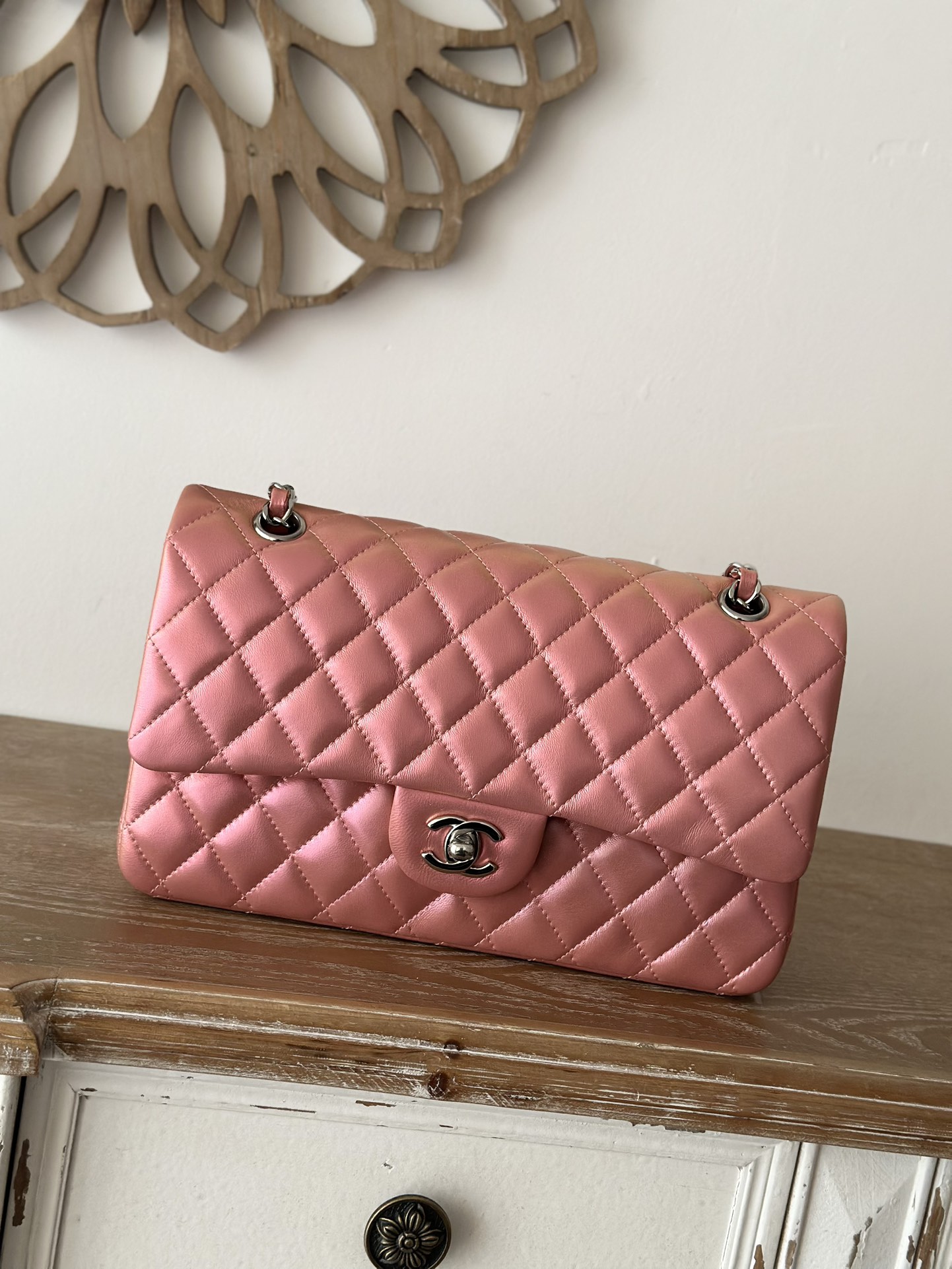 TOP CHANEL Classic Flap Bag Medium 25cm – Gold Pink