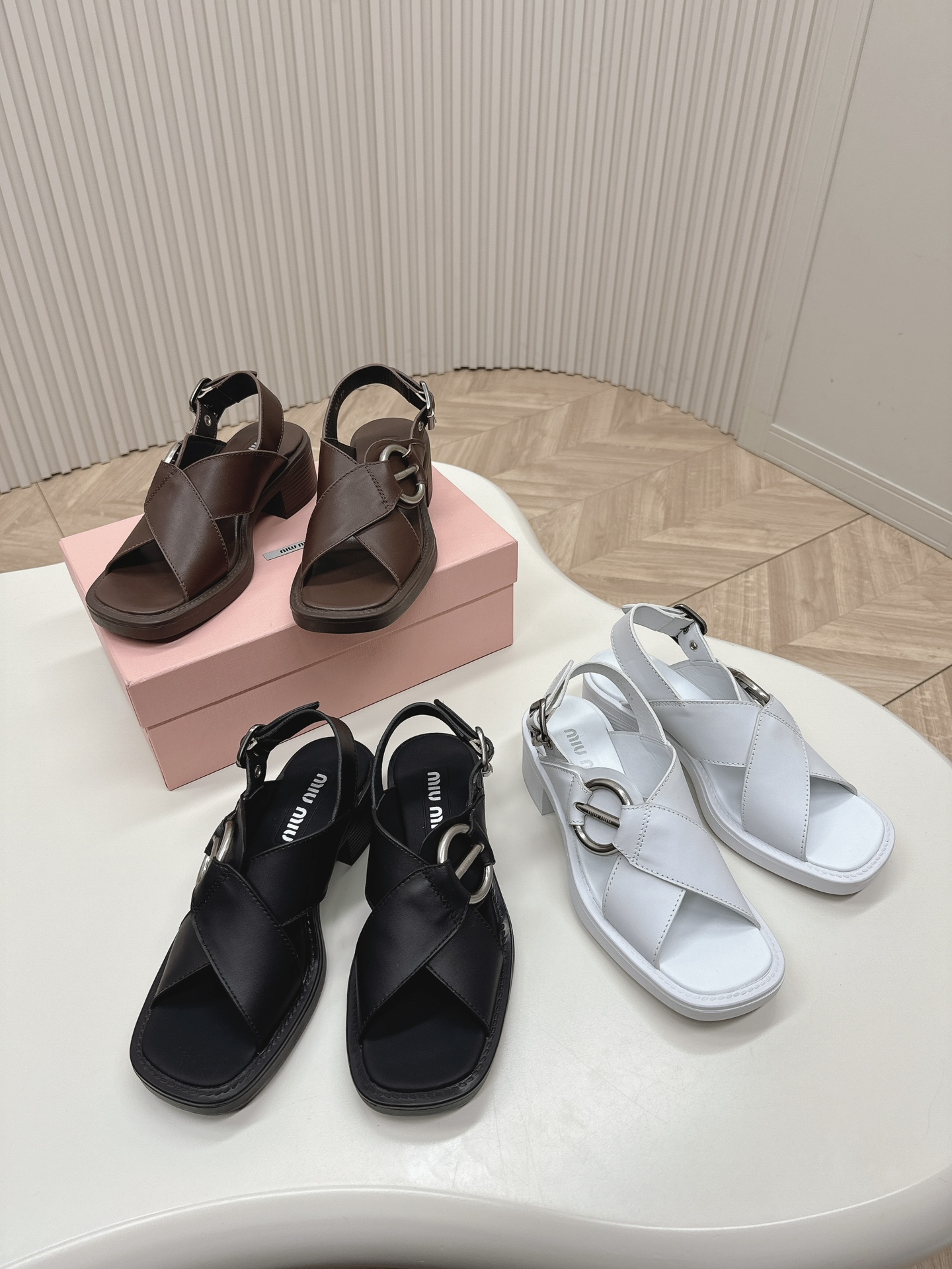TOP Miu Miu Calfskin Sandals - 3 Colors