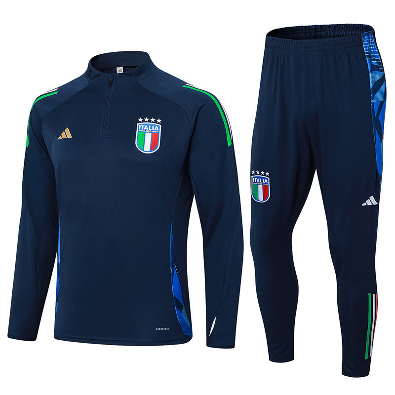 2024-25 Italian Football Half Pull Training Suit Blue
