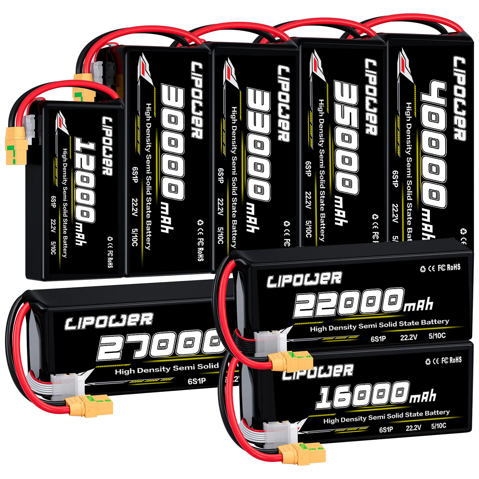 27000mAh 10C 22.2V 12S High Energy Density Semi Solid State UAV Battery - lipowbattery