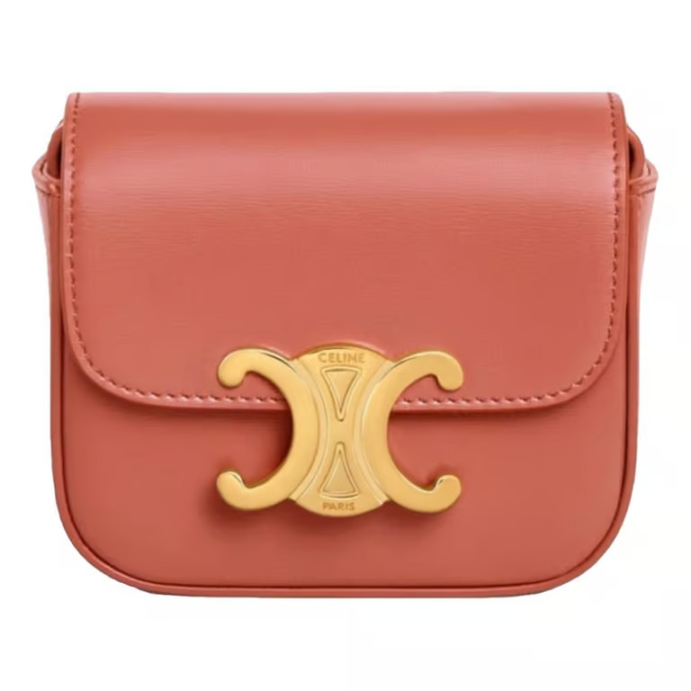 CELINE MINI TRIOMPHE IN SHINY CALFSKIN LYCHEE