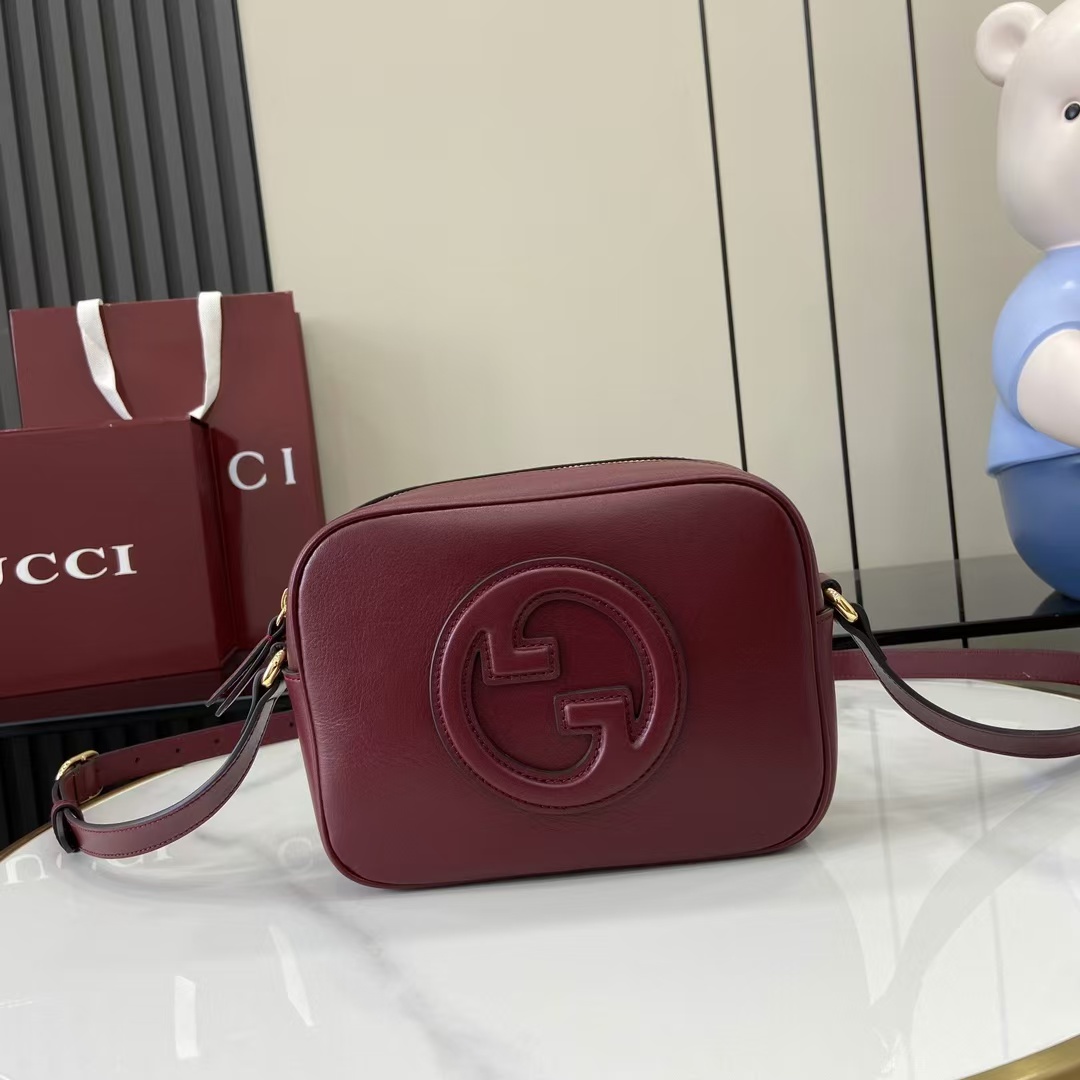 TOP GUCCI Blondie Mini Shoulder Bag 21x 15.5x 8cm - Dark Red