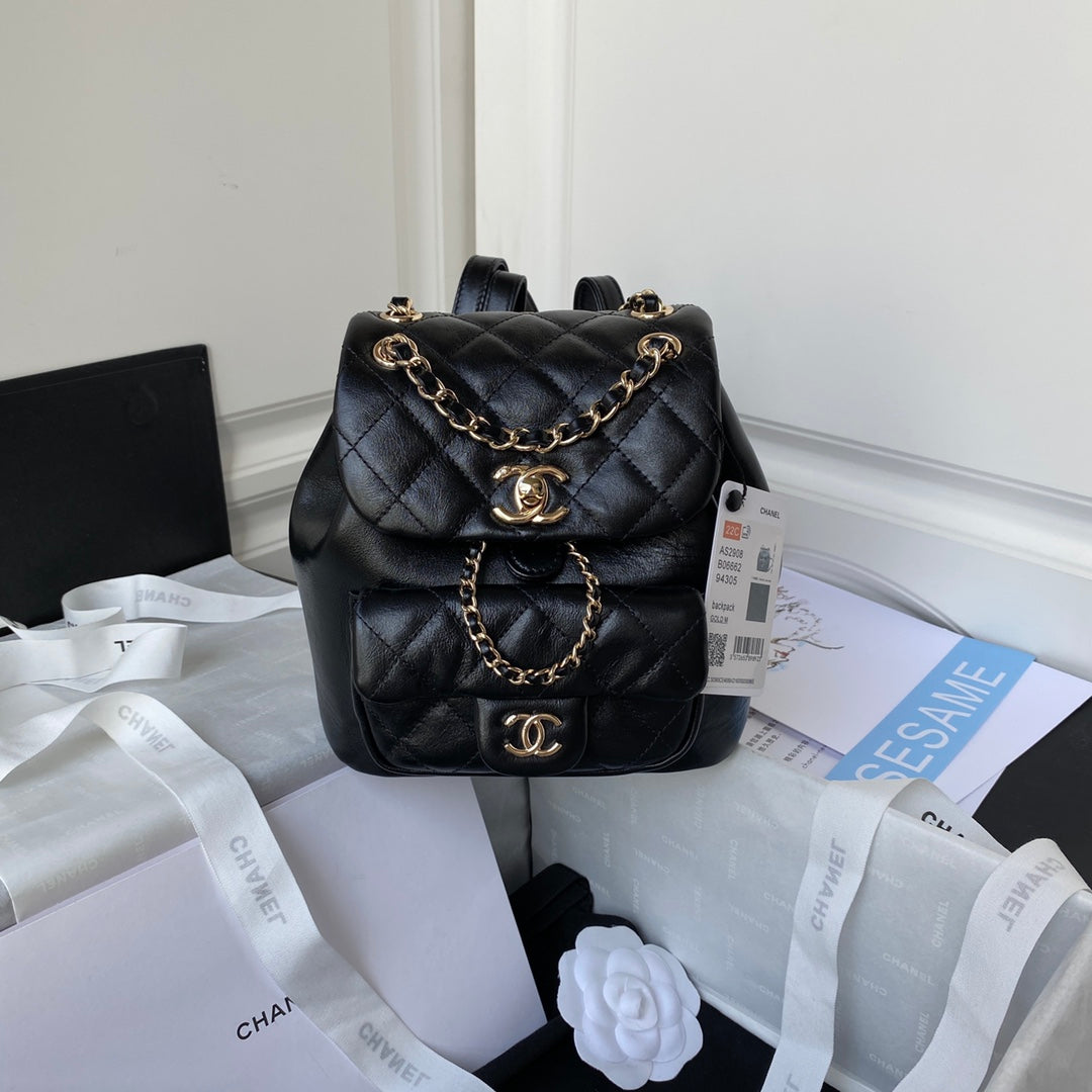 TOP CHANEL DUMA Flap Backpack Small 18×18×12cm - Black