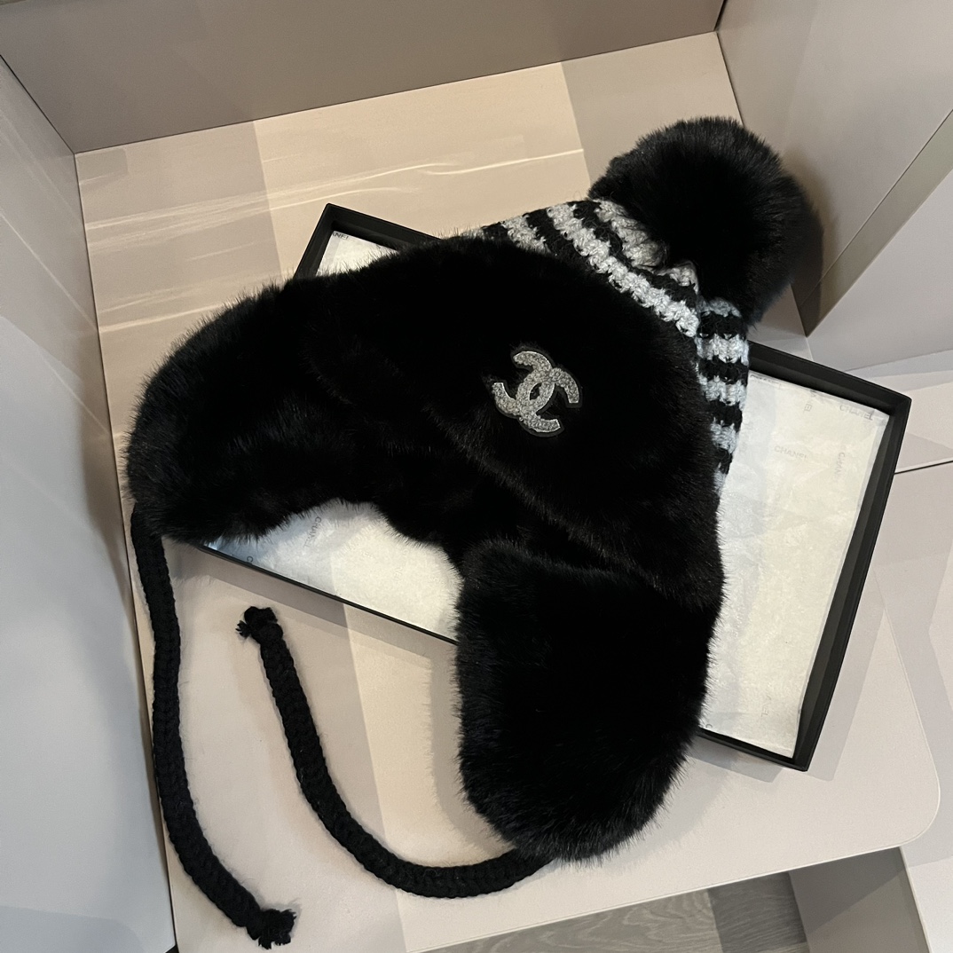 TOP CHANEL Fur Hat - 3 Color