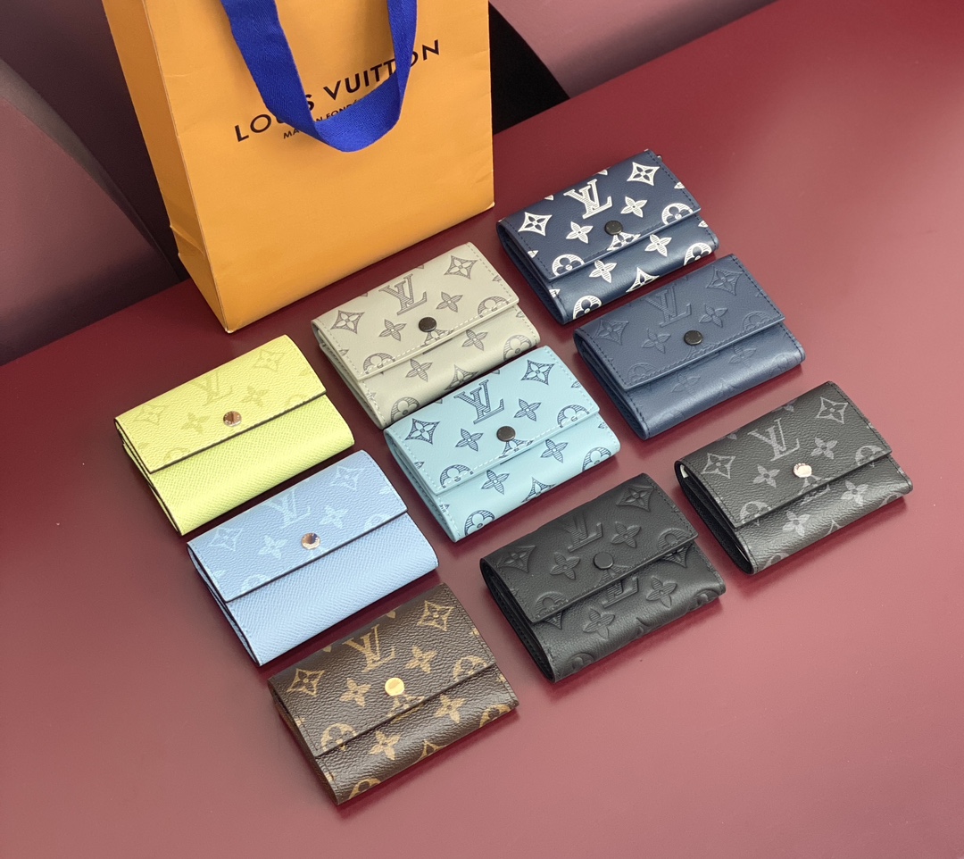 TOP Louis Vuitton LV Victor Wallet Monogram Eclipse Canvas 11.5x9x2.5cm - 9 Color