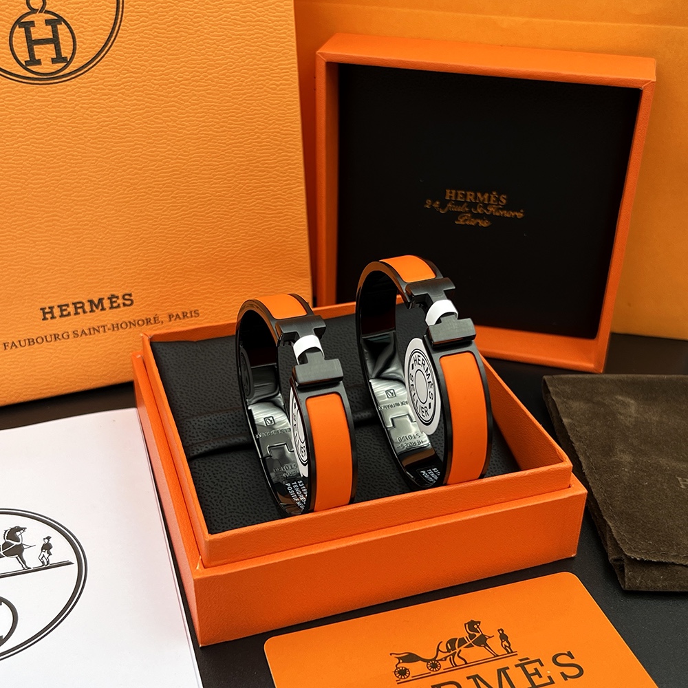 TOP HERMES H Logo Bracelet - 11 Colors