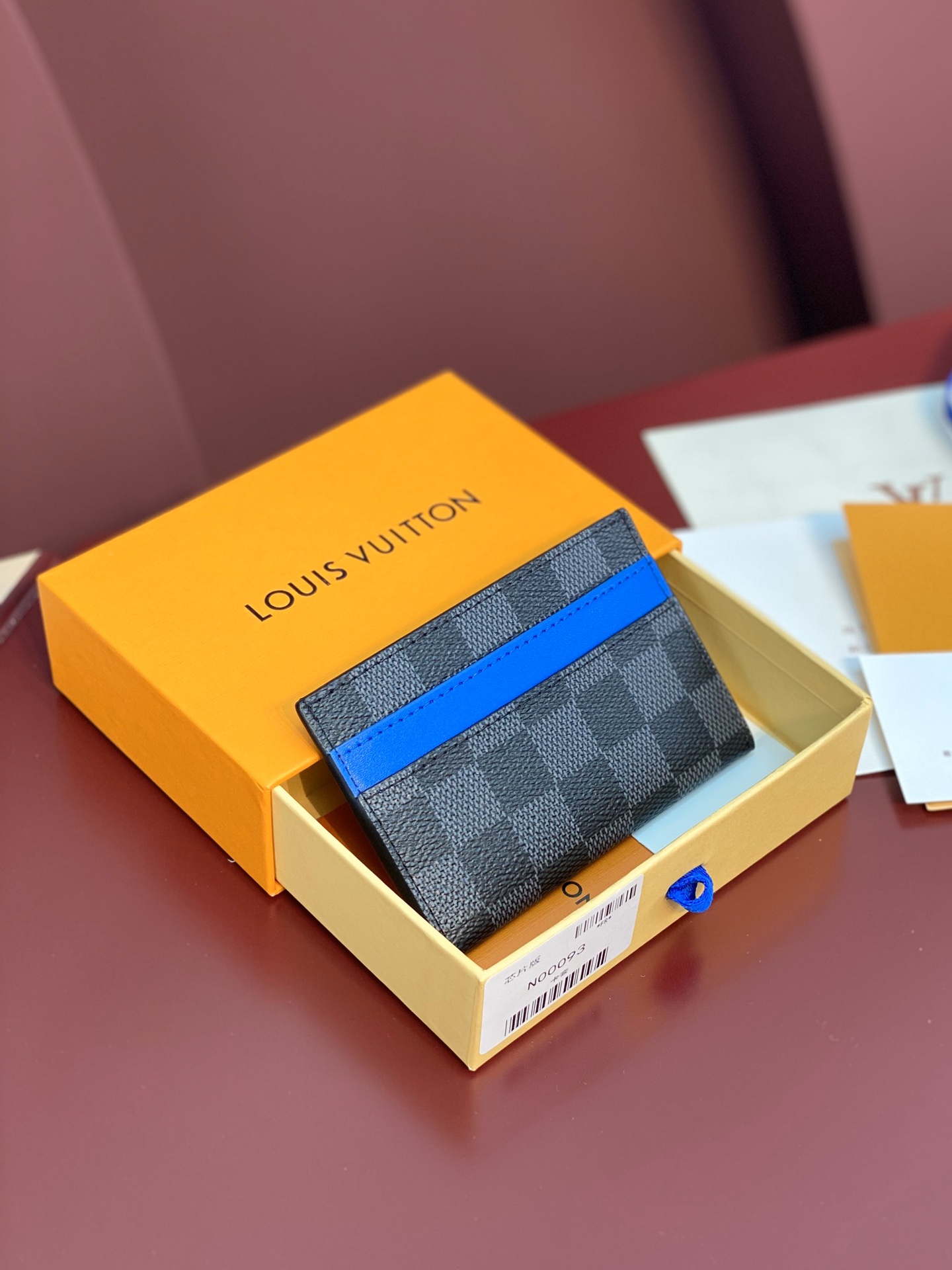 TOP Louis Vuitton LV Neo Card Holder Monogram Macassar Canvas 11x7x0.6cm - Black