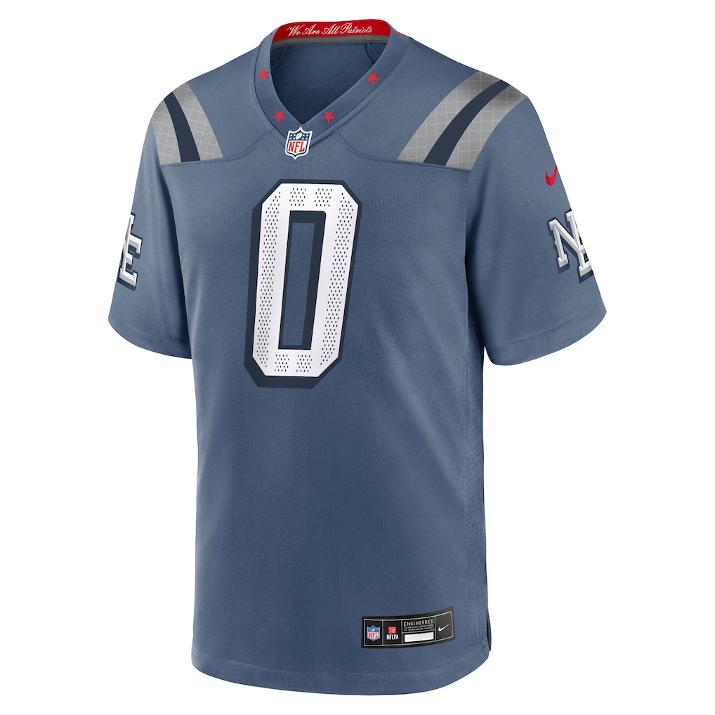 Christian Gonzalez New England Patriots 2025 Rivalries Collection Game Jersey - Storm Blue
