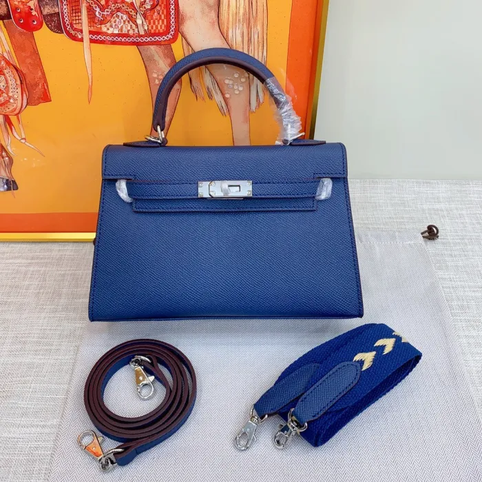 Hermès Kelly22 Silver Buckle Epsom Tote  (Replica)