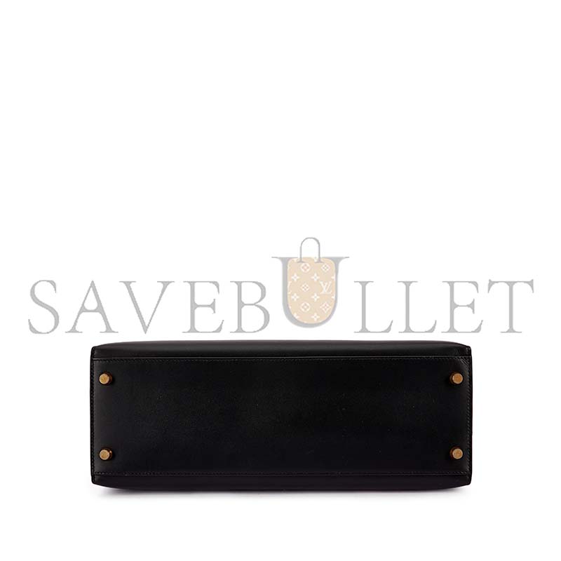 HERMÈS VINTAGE BLACK BOX KELLY 32 GOLD HARDWARE (32*23*10.5cm)