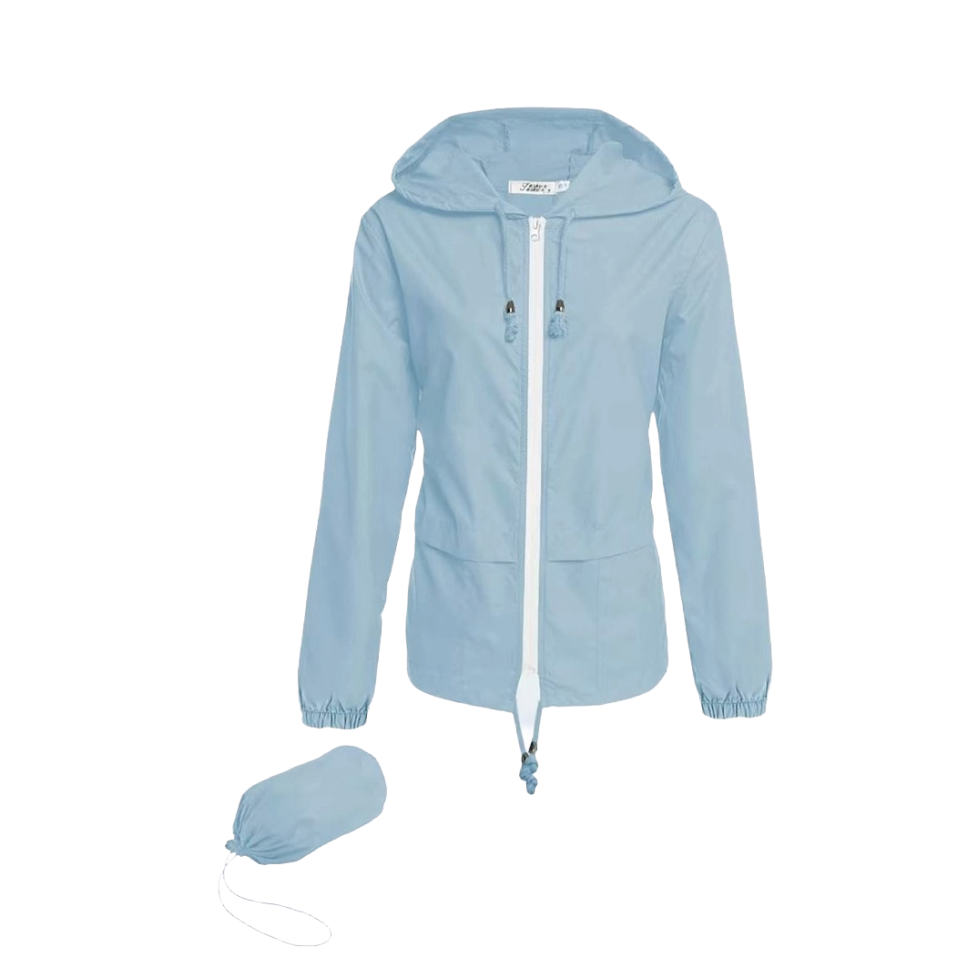 Womens Lightweight Hooded Rain Jacket Waterproof, Packable, Active Outdoor Jacket