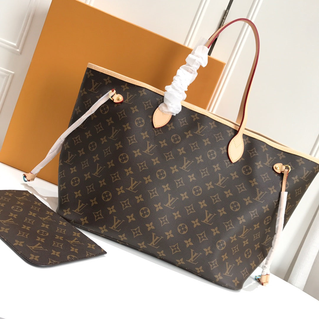TOP Louis Vuitton LV Neverfull GM 39x33x20cm Monogram - Beige