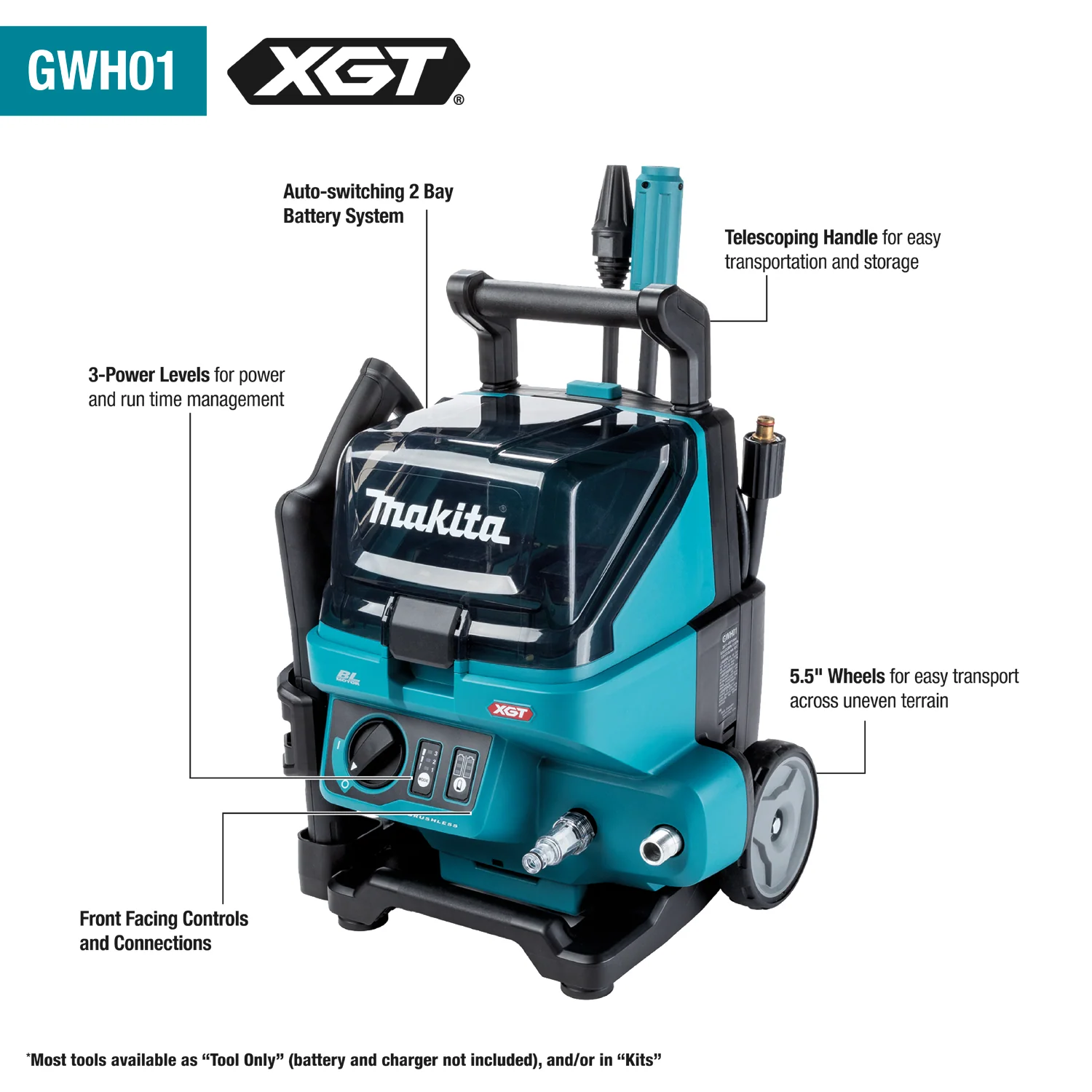 GWH01Z 40V MAX XGT 1300 PSI 1.5 GPM Brushless Pressure Washer - Bare Tool