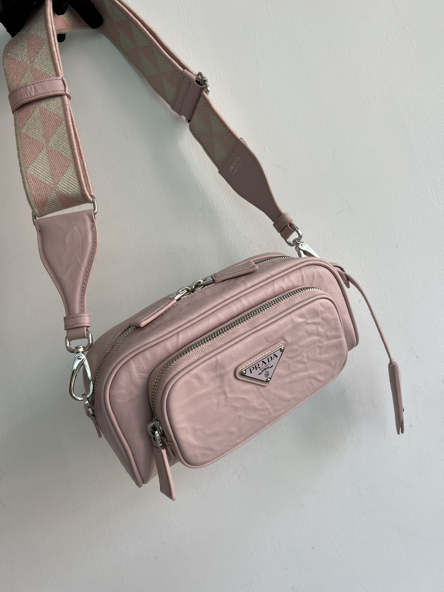 Top PRADA Show Style Pleated 1BH198 Soft Leather Bag 23×10×8 cm - 4 Colors