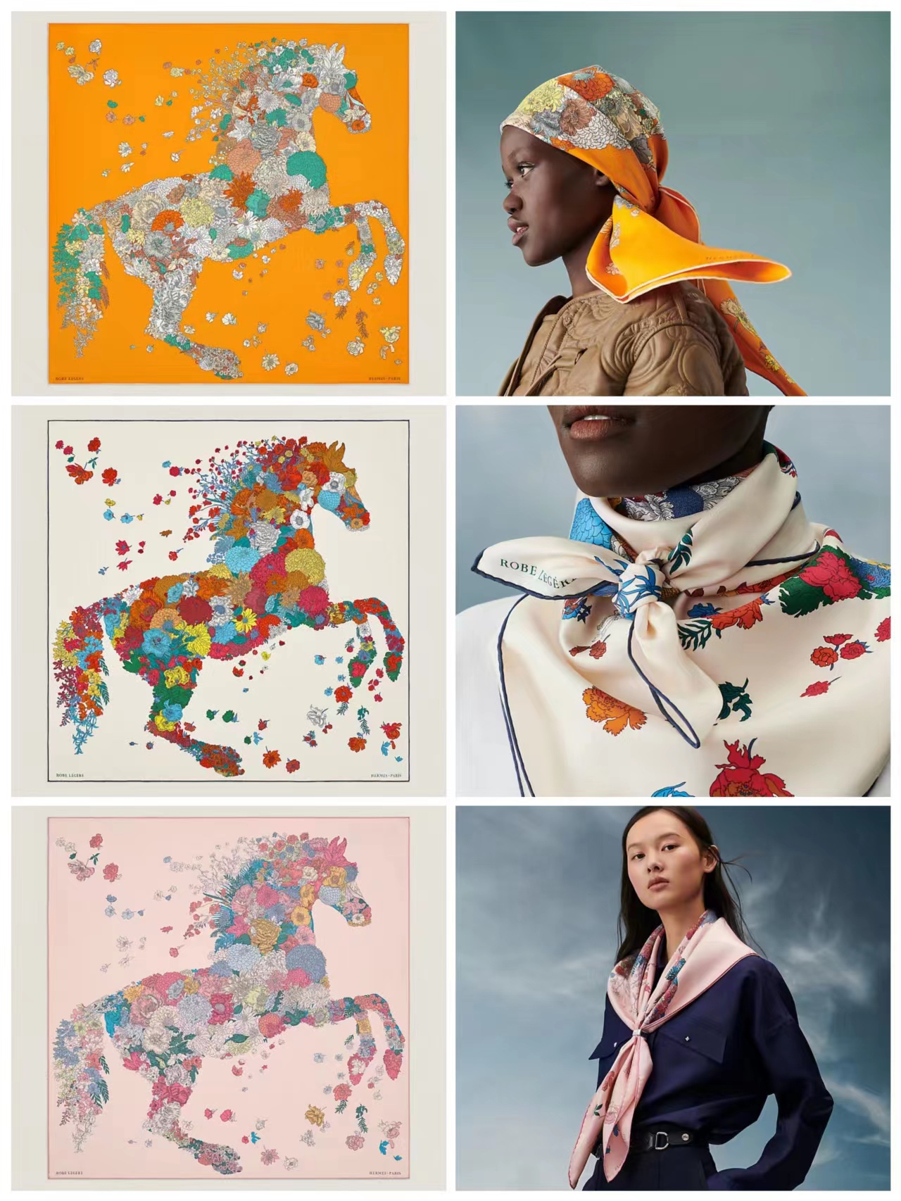 TOP HERMES Silk Square Scarf 90x90cm - 4 Color