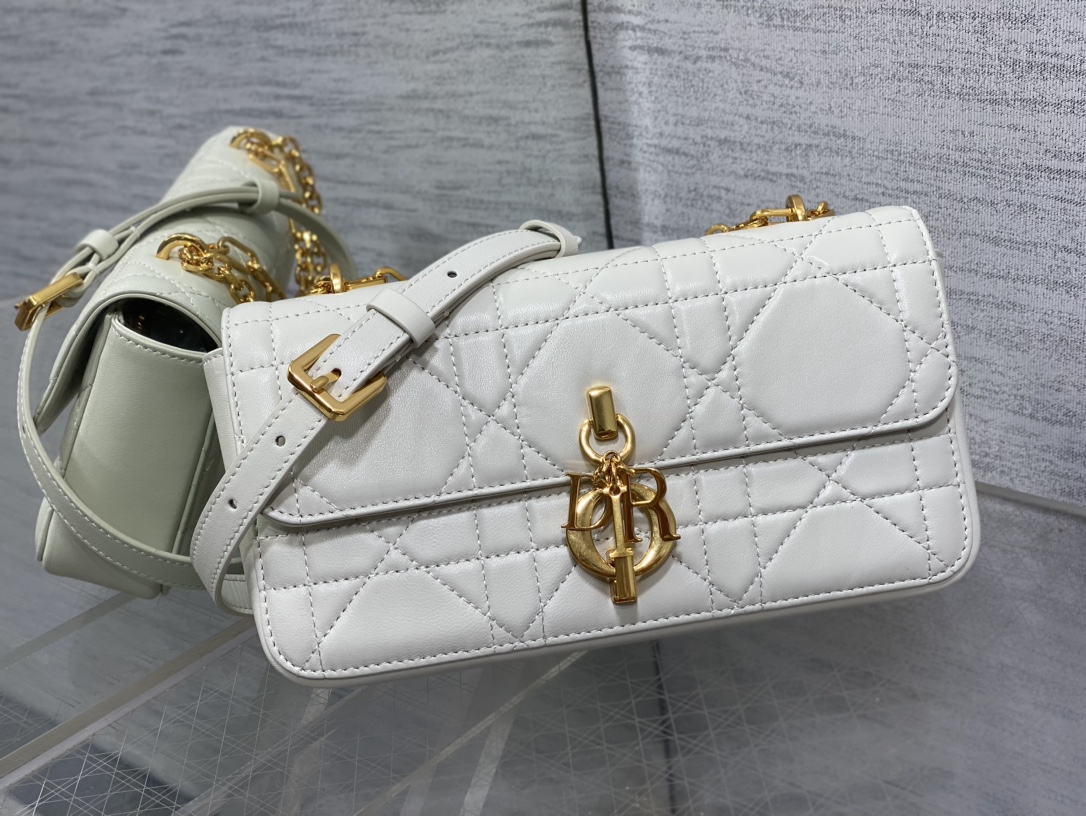 TOP Christian Dior Miss Daisy Bag Lambskin 22x12.5x4cm - White