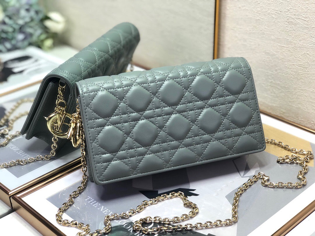 TOP Christian Dior Lady Pouch Bag- Cloud Green