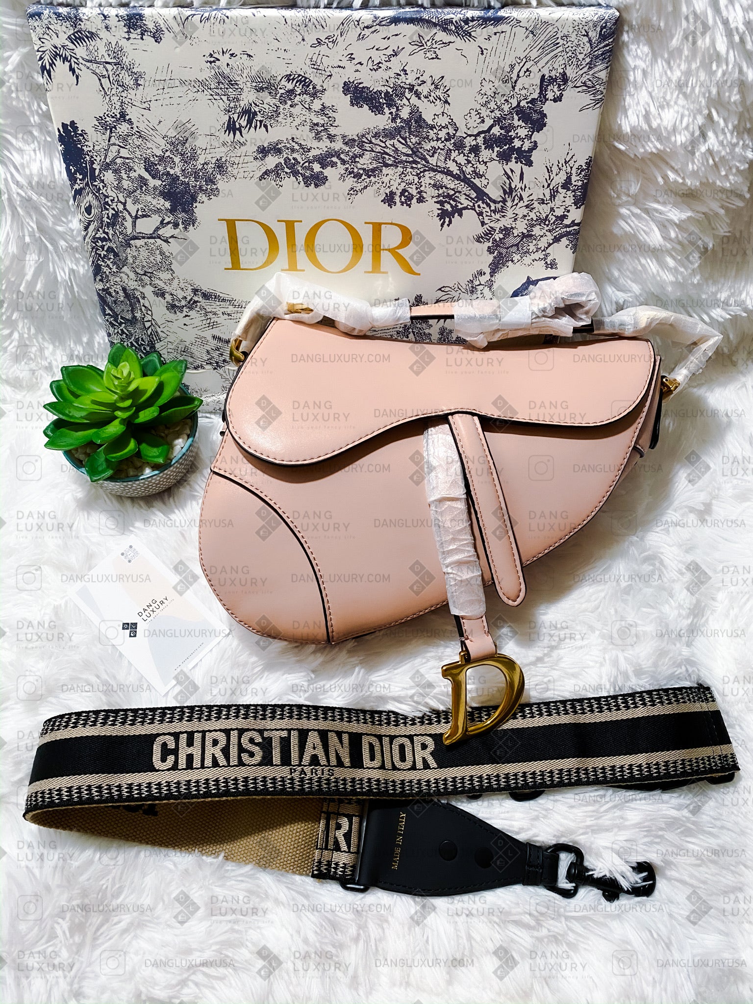 TOP Christian Dior Saddle Bag Calfskin - Pink
