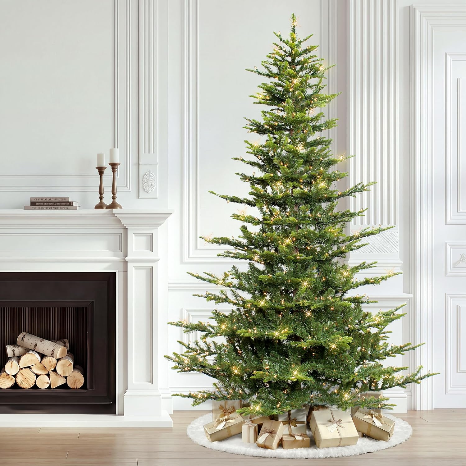 Puleo International Pre-Lit Aspen Fir Artificial Christmas Tree