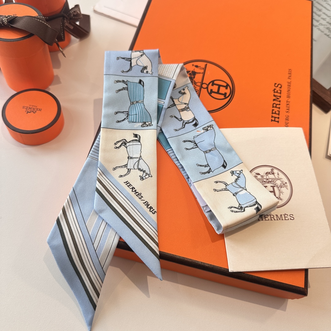 TOP HERMES Twilly Scarf 86 x 5 cm - 3 Colours