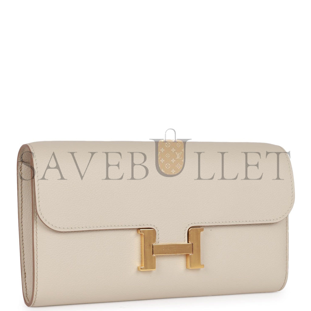 HERMES CONSTANCE WALLET TO GO BETON EVERCOLOR GOLD HARDWARE (20*11*4cm)
