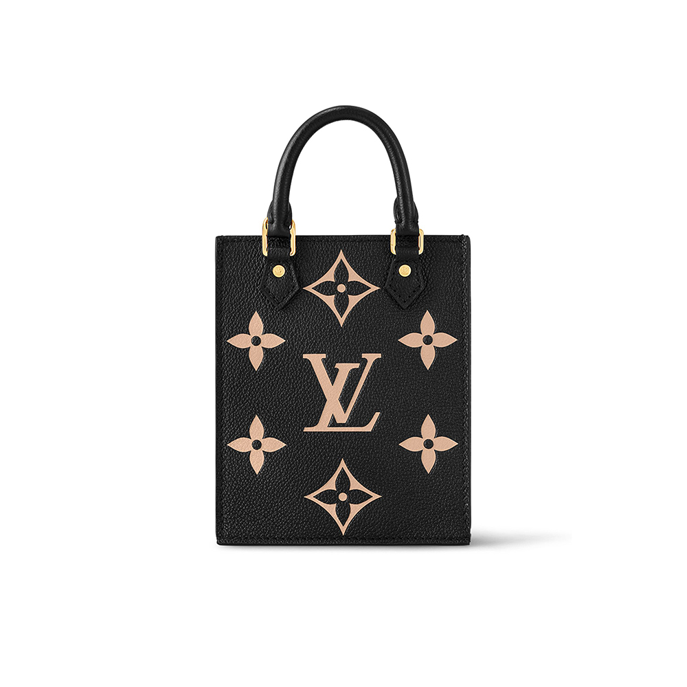 Louis Vuitton Monogram Empreinte Petite Sac Plat Handbag Black Beige（10A Mirror Version）