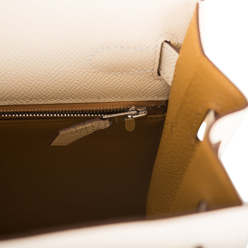 HERMES KELLY 28 SELLIER EPSOM PALLADIUM HARDWARE (28*22*10cm)