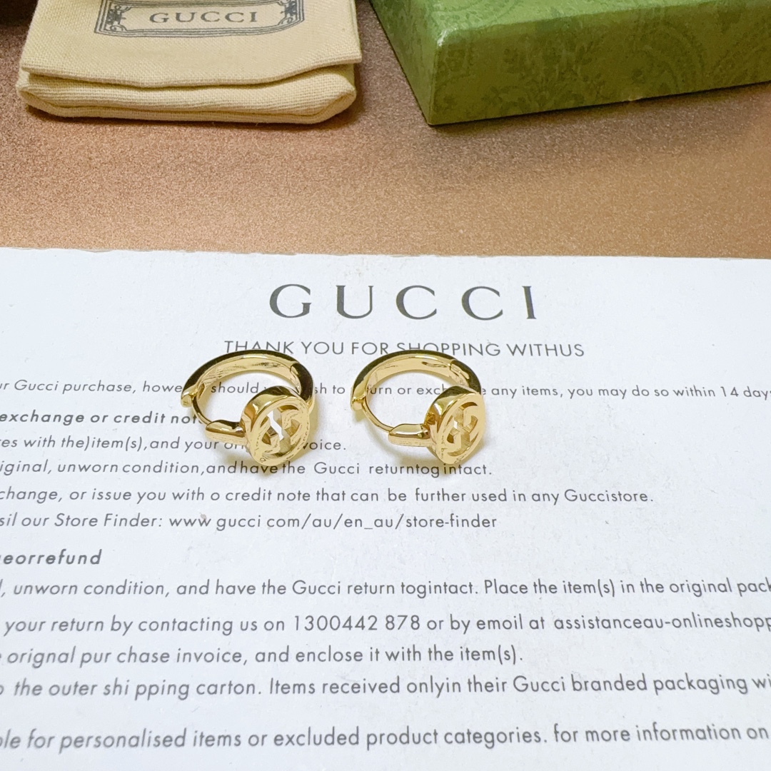 TOP GUCCI Anger Forest Earrings-Gold