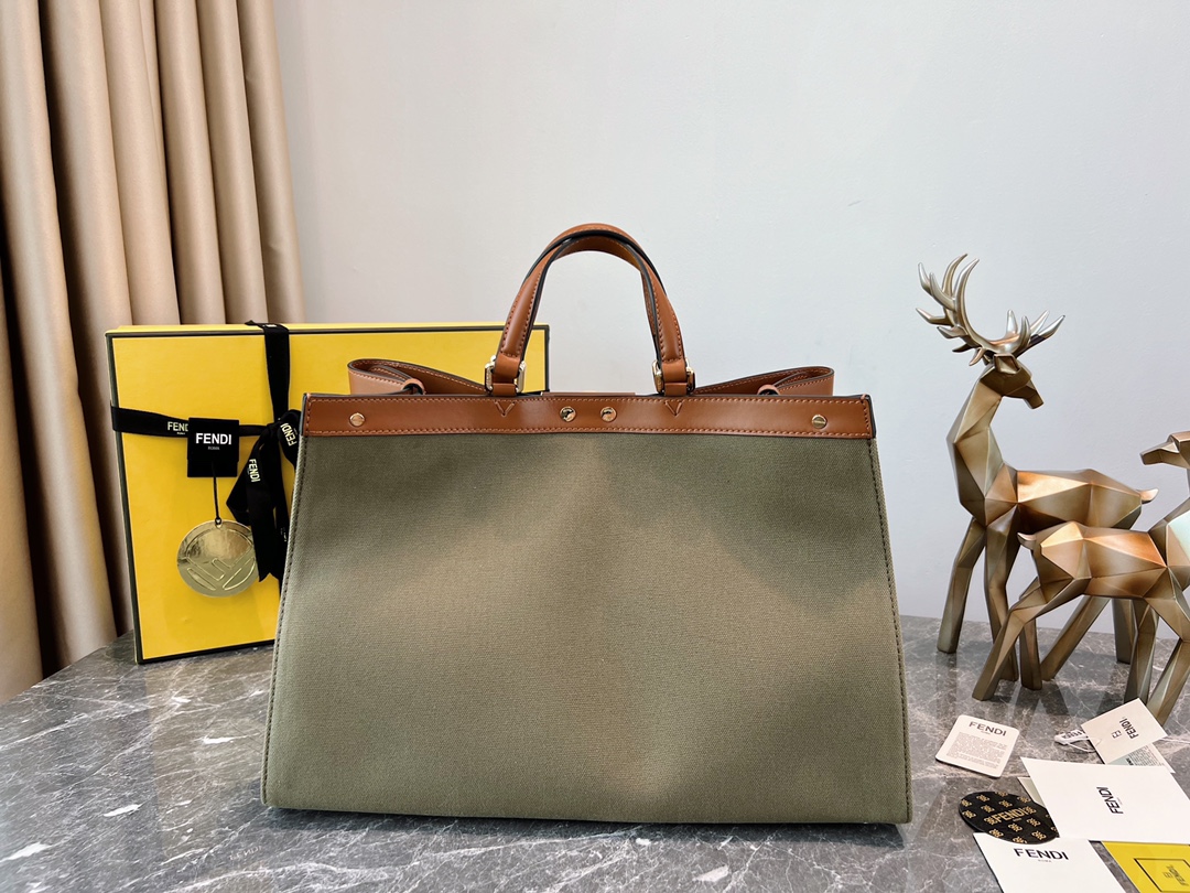 TOP FENDI FF Peekaboo Bag 41x16x30cm - Brown