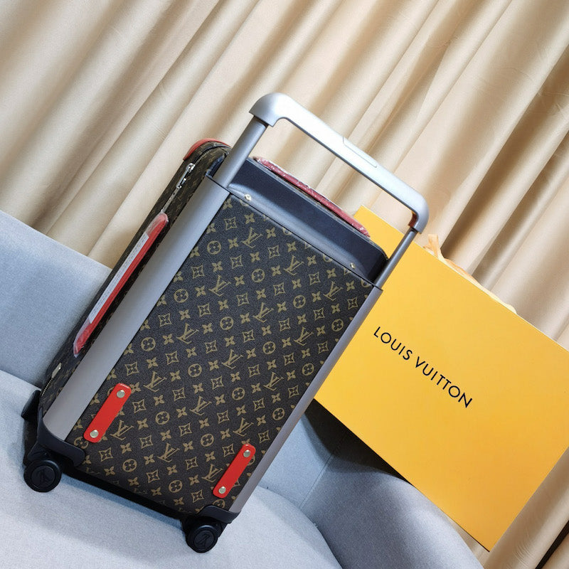 TOP Louis Vuitton LV  Monogram Canvas Horizon 55 Luggage - Red