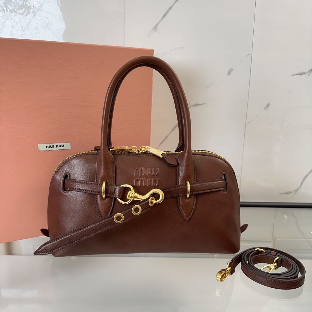 TOP Miu Miu Leather Handbag 28x16.5x10cm/33x11x17cm - 3 Colour
